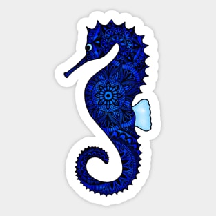 Seahorse (indigo) Sticker